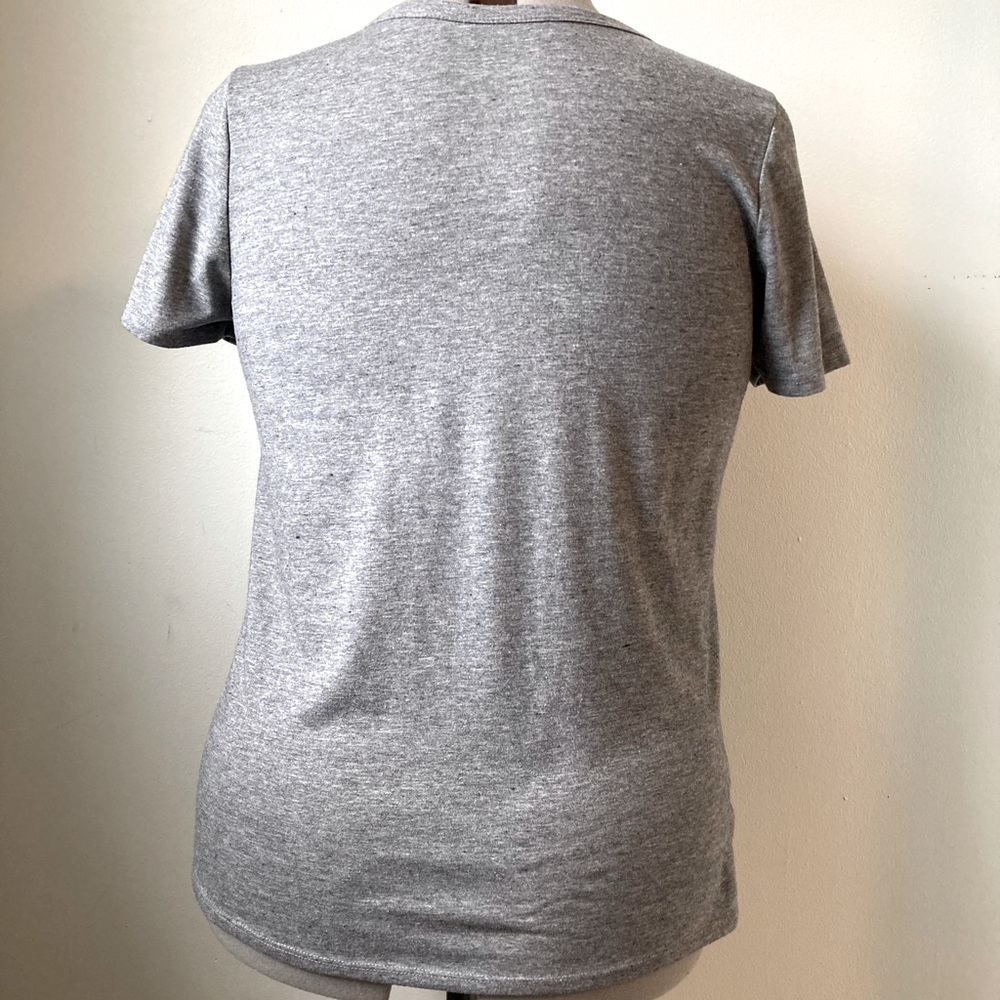 Lane Bryant Floral Embroidered Choker Tee, Gray - Picture 5 of 6